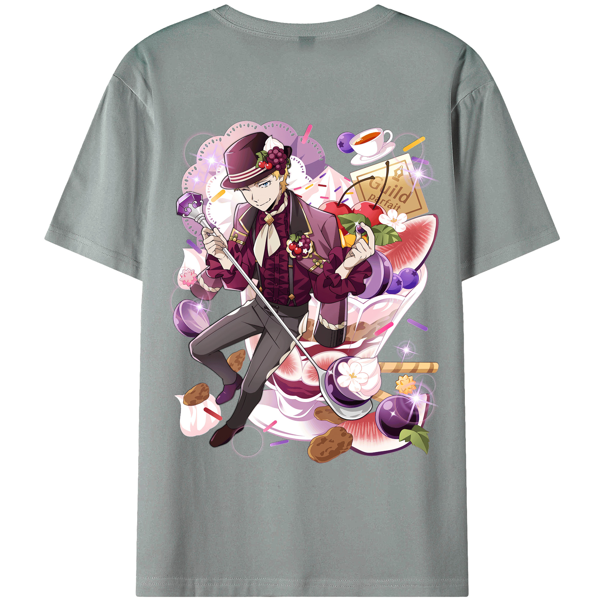 （画像用） 文豪ストレイドッグス Bungo Stray Dogs 綿100％ メンズ半袖Tシャツ（バックプリント） 通気性